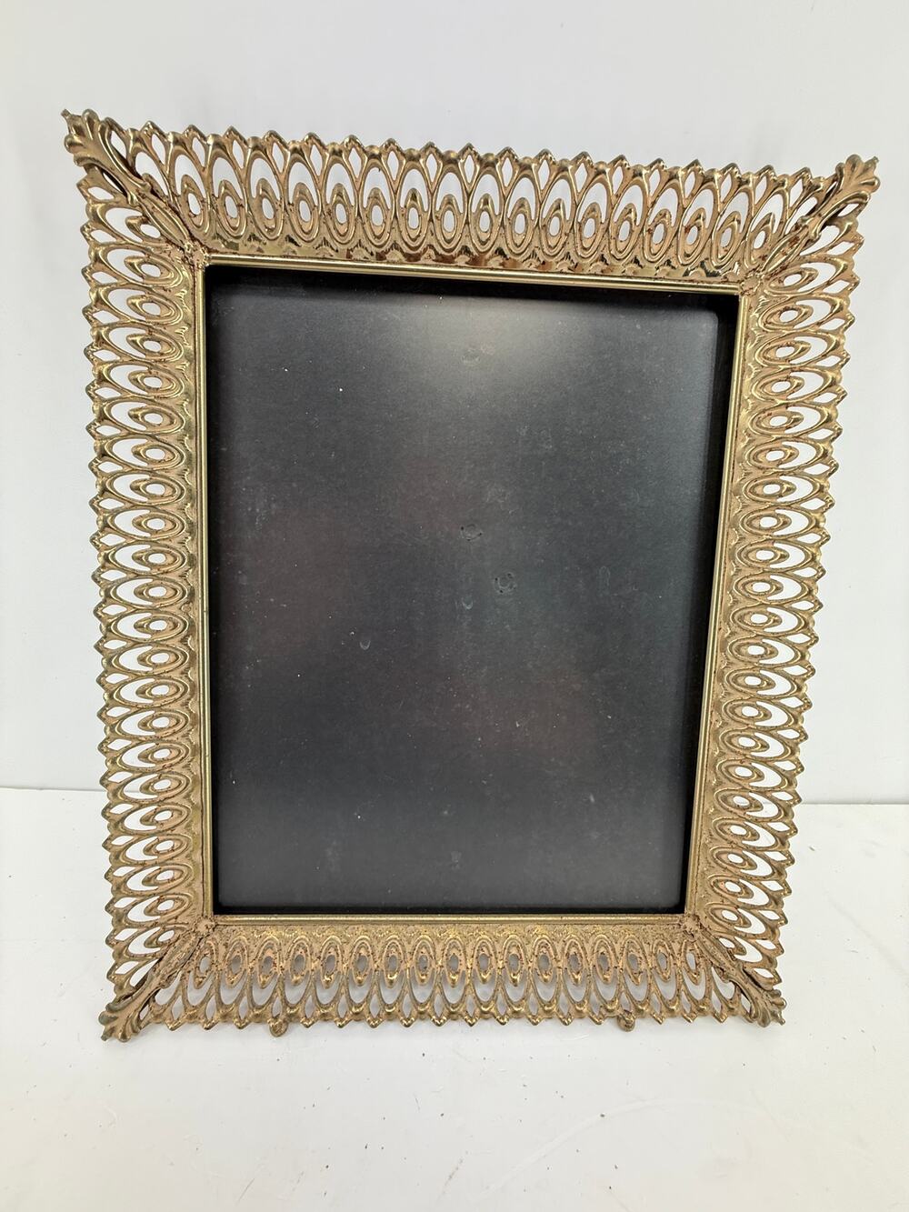 Vintage Gold Tone Filigree Picture Frame Ornate Hollywood Regency 8x10 Photo